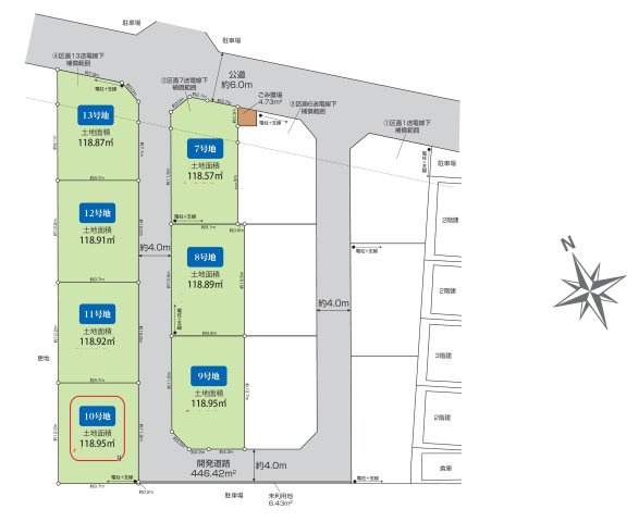 入間市下藤沢５丁目・全7区画　建築条件なし土地　10号地