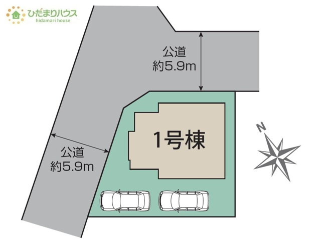 【区画図】 | 龍ケ崎市姫宮町　新築戸建 | 角地につき日当たり・風通し良好です☆