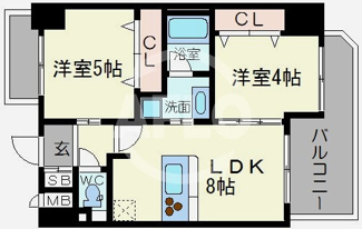 【間取り】 | アーデンタワー本町イースト | カウンターキッチンの使い勝手が良い間取り