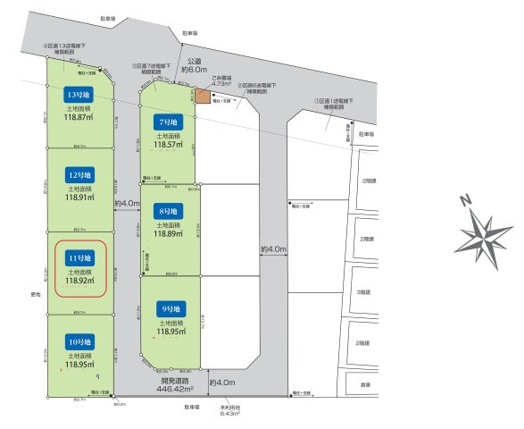 入間市下藤沢５丁目・全7区画　建築条件なし土地　11号地