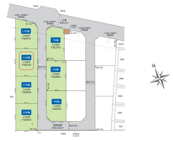 入間市下藤沢５丁目・全7区画　建築条件なし土地　12号地