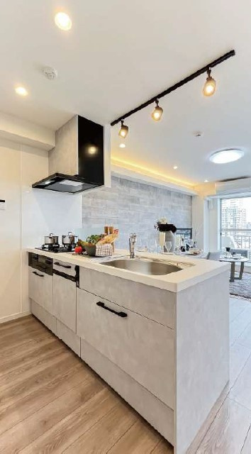 エクセルハイツ大井仙台坂のキッチン|コンパクトなキッチンで掃除もラクラク