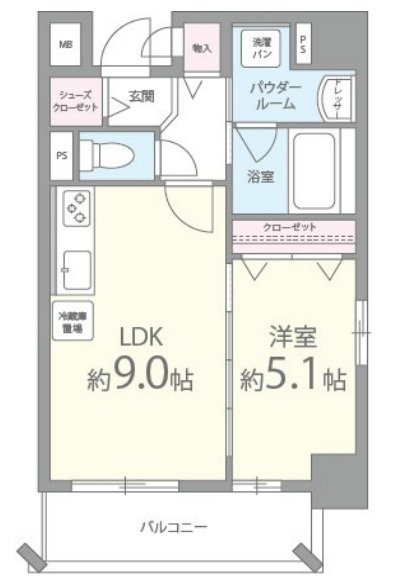 huit arbre上町台の間取り