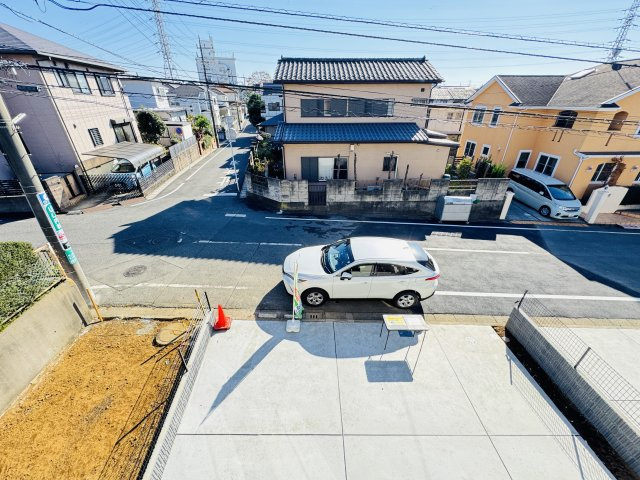 松戸市小金原７丁目新築戸建【栗ヶ沢小学校：4分】の展望|バルコニーより南側眺望・南道路で日当たり良好♪