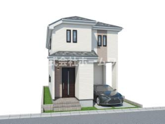 青梅市末広町　新築戸建の外観パース