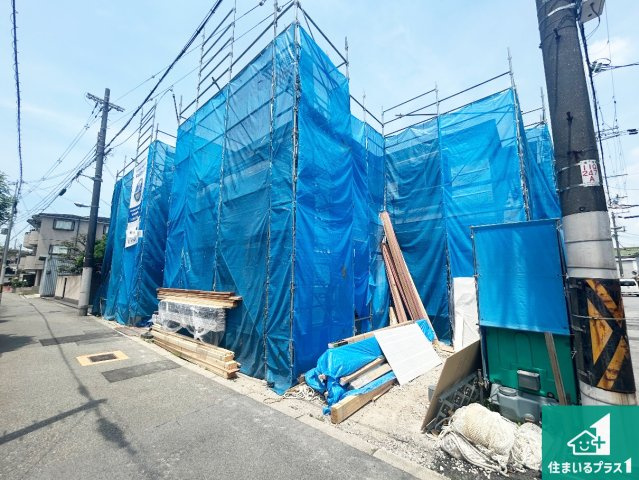 大阪市東住吉区住道矢田　第20期　新築一戸建ての外観|周辺は落ち着いた街並みの住宅地！子育てがしやすい住環境です！まだ未完成ですが、現地でしかわからない事もございます。是非一度ご覧ください。