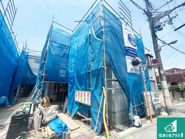 大阪市東住吉区住道矢田　第20期　新築一戸建ての外観|周辺は落ち着いた街並みの住宅地！子育てがしやすい住環境です！まだ未完成ですが、現地でしかわからない事もございます。是非一度ご覧ください。
