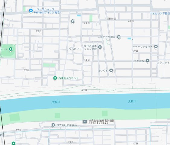 大阪市東住吉区住道矢田　第20期　新築一戸建ての地図