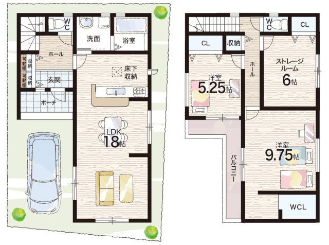 大阪市東住吉区住道矢田　第20期　新築一戸建ての間取り|2号地