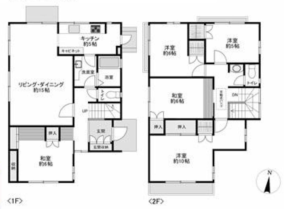海まで10分！積水ハウス施工　軽量鉄骨造　5LDKの間取り|間取り