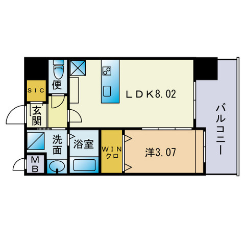 アクシオン高宮東PREGIOの間取り