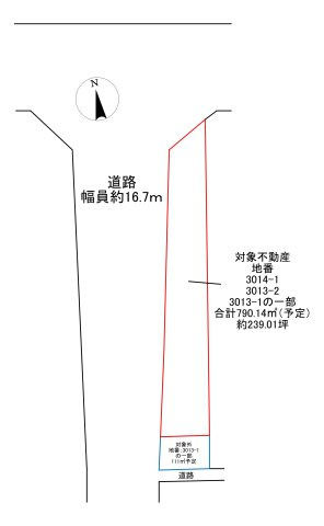 -三丁目不動産-　上里町七本木　ロードサイド売地の土地図