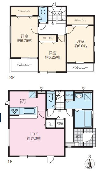 大磯町東小磯新築戸建て　2期1号棟の間取り|間取図「大磯町東小磯新築戸建て　1号棟」
