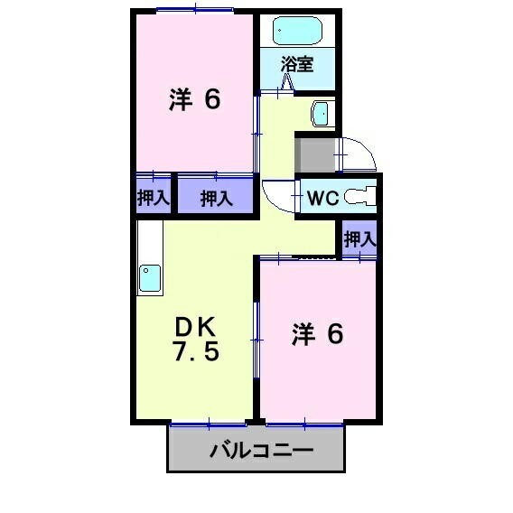 メゾン・ド・レスカール Aの間取り|1階：専用庭付き