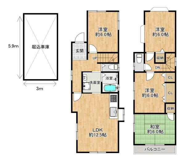 【間取り】 | 西区王塚台1丁目　中古戸建
