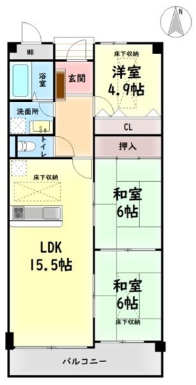 【間取り】 | ビバリーヒルズ鶴山台　中古マンション