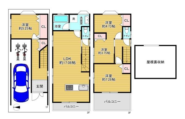 【間取り】 | 守口市藤田町5丁目　中古戸建