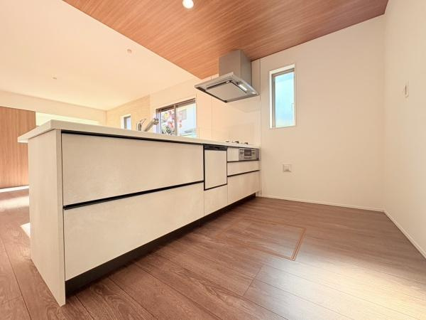 鎌倉市手広６丁目の新築一戸建のキッチン|毎日使うキッチンだからこそ、食事の準備を楽しい時間に、忙しい時でもスムーズに無駄なく作業できる、お手入れも簡単にできるなど、毎日を楽しくするキッチンスペースに仕上げました。
