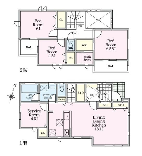 横浜市鶴見区梶山１丁目の新築一戸建の間取り