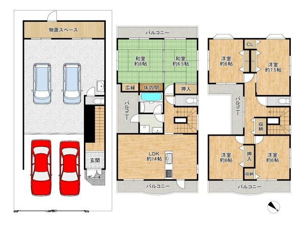 【間取り】 | 各居室収納スペースが御座いますので荷物の多い方でも安心してお過ごし出来ますね♪