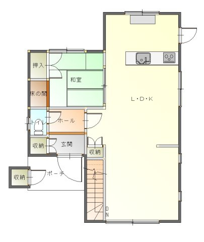 【間取り】 | 志筑　オール電化の賃貸戸建　最長で2032年までの期限付き借家