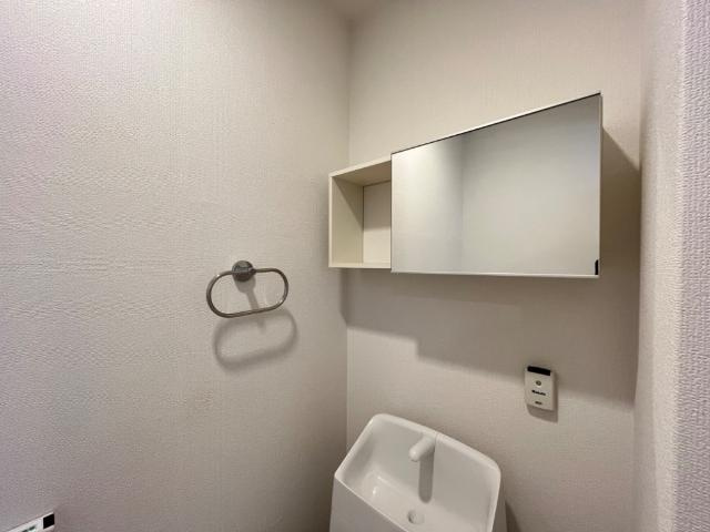 プラージュ広島駅前のトイレ|ミラーキャビネット