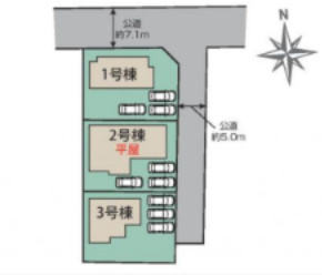 ブルーミングガーデン板鼻の区画図|１号棟のご案内です