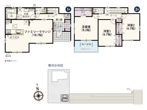 【間取り】 | 2階は全居室南向きで自然光をとり入れやすく、どのお部屋にいても明るく居心地よく感じられます♪暖かくて明るいお部屋は光熱費の節約にもつながるので嬉しいですね！