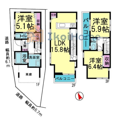 大久保町谷八木　中古戸建の間取り
