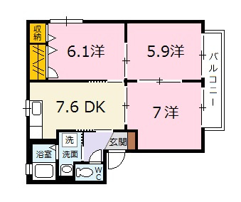 広島市安佐北区上深川町のアパートの間取り