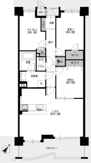 【間取り】 | ビーコンヒル能見台ウエストヒルA館 | 2SLDK+WIC　2025年12月下旬リノベーション完工予定