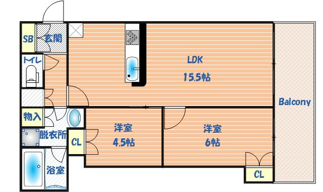【間取り】 | クレヴィアタワー大阪本町