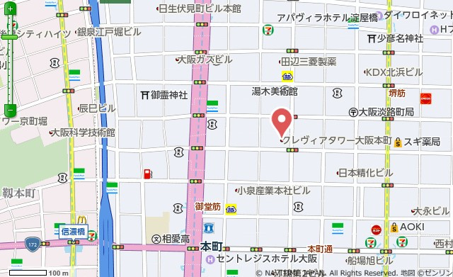 【地図】 | クレヴィアタワー大阪本町