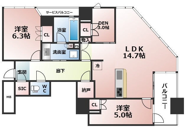 【間取り】 | ブランズタワー大阪本町