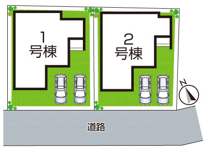 高砂市高砂町東宮町　新築一戸建ての区画図|全2区画