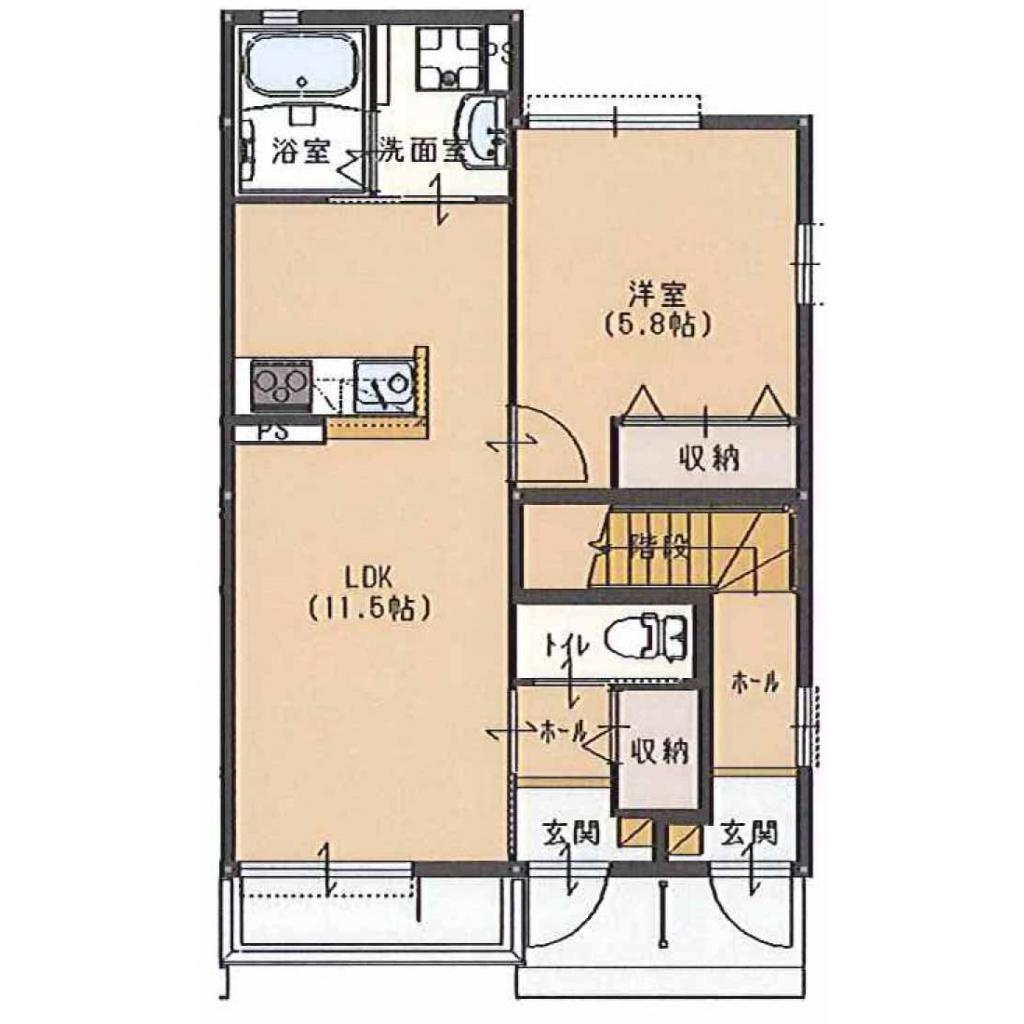 イーストビラ　Ａの間取り