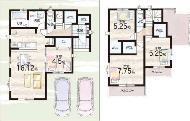 高砂市高砂町東宮町　新築一戸建ての間取り|2号地