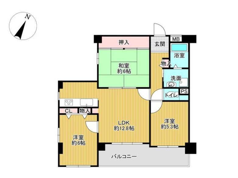 プレステージ姫路西飾磨　　山陽電鉄「西飾磨駅」徒歩2分の間取り