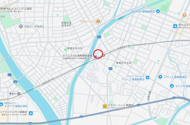 プレステージ姫路西飾磨　　山陽電鉄「西飾磨駅」徒歩2分の地図