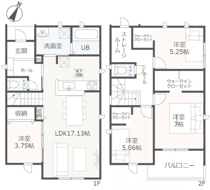【仲介手数料無料/一宮市】一宮市今伊勢町第七　リーブルガーデンの間取り