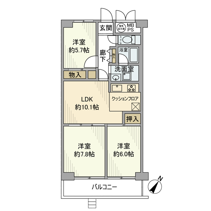 イトーピア西浦和の間取り