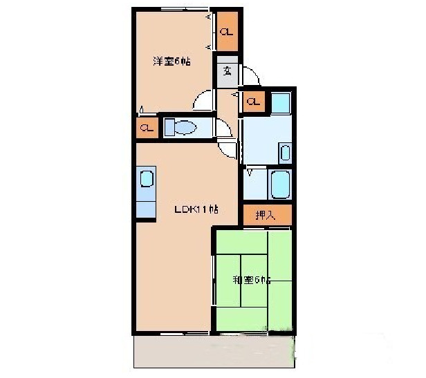 ベルナール津福【キャッシュバック対象物件】の間取り