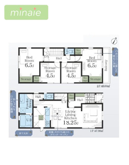 【間取り】 | 並列2台駐車　宅配ボックス付き　鷺沼台3　1号棟 | リビングイン階段でコミュニケーションがとりやすくなり家族の会話が増えそうです♪