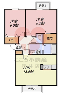 【間取り】 | ドミール旭B