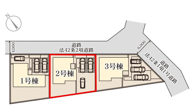 リーブルガーデン宇都宮細谷第7　2号棟の区画図|2号棟になります