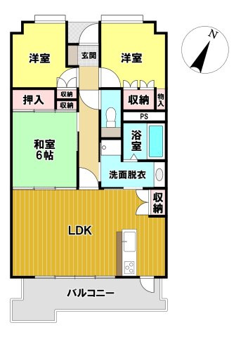 サーパス西の土居 8階の間取り