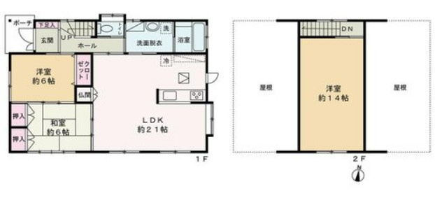 【中古】鶴ヶ島市町屋中古住宅の間取り