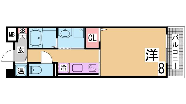 神戸市須磨区村雨町４丁目の賃貸マンションの間取り