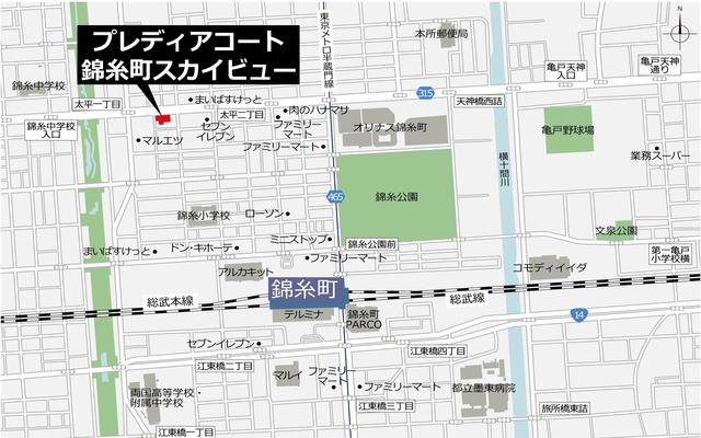 プレディアコート錦糸町スカイビューの地図