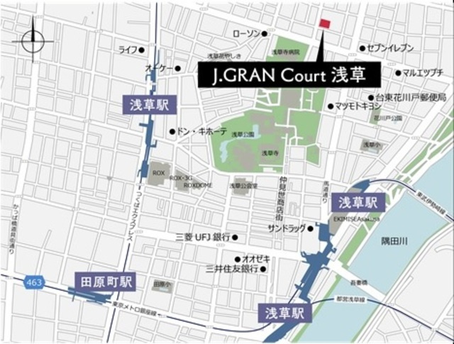 Ｊ．ＧＲＡＮ　Ｃｏｕｒｔ　浅草の地図